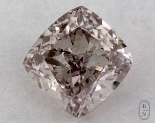This cushion modified cut 0.5 carat Fancy Brown Pink color si1 clarity has a diamond grading report from GIA